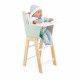 Chaise haute en bois pour poupon, mobilier accessoire poupon, chaise haute verte, jouet imitation pour enfant dès 3 ans JANOD