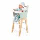 Chaise haute en bois pour poupon, mobilier accessoire poupon, chaise haute verte, jouet imitation pour enfant dès 3 ans JANOD