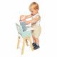 Chaise haute en bois pour poupon, mobilier accessoire poupon, chaise haute verte, jouet imitation pour enfant dès 3 ans JANOD