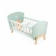 Lit en bois pour poupon, mobilier accessoire poupon, lit vert, jouet imitation enfant dès 3 ans JANOD