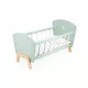 Lit en bois pour poupon, mobilier accessoire poupon, lit vert, jouet imitation enfant dès 3 ans JANOD