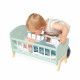 Lit en bois pour poupon, mobilier accessoire poupon, lit vert, jouet imitation enfant dès 3 ans JANOD