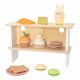 Marchande en bois, stand de pâtisserie et 13 accessoires, gâteaux, jouet imitation, dinette pour enfant dès 3 ans JANOD