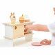 Marchande en bois, stand de pâtisserie et 13 accessoires, gâteaux, jouet imitation, dinette pour enfant dès 3 ans JANOD