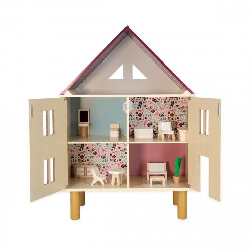 Maison de poupée en bois, maison de poupées Twist, 11 accessoires, magnétique, pour enfant dès 3 ans JANOD