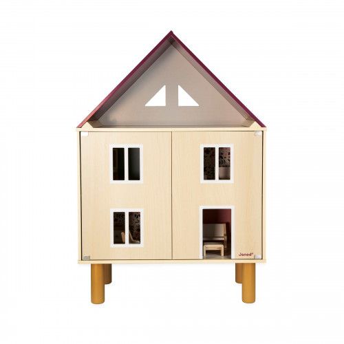 Maison de poupée en bois, maison de poupées Twist, 11 accessoires, magnétique, pour enfant dès 3 ans JANOD