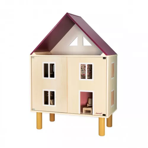 Maison de poupée en bois, maison de poupées Twist, 11 accessoires, magnétique, pour enfant dès 3 ans JANOD