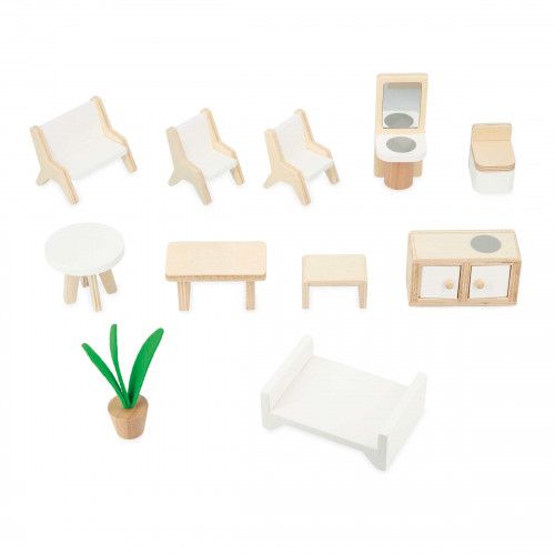 Maison de poupée en bois, maison de poupées Twist, 11 accessoires, magnétique, pour enfant dès 3 ans JANOD