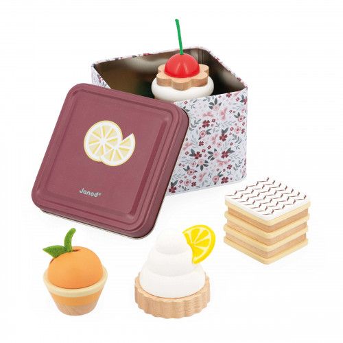 Coffret patisseries jouet - Accessoire dinette bois enfant 3 ans Janod