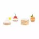 Dinette enfant, set cuisine jouet en bois, pâtisseries, coffret + 4 gâteaux, jouet imitation pour enfant dès 3 ans JANOD