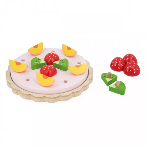 Dinette bois, set cuisine jouet, tarte aux fruits, 14 accessoires, jeu encastrement, jouet imitation bébé enfant dès 2 ans JANOD