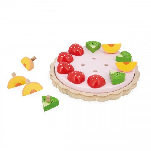 Dinette bois, set cuisine jouet, tarte aux fruits, 14 accessoires, jeu encastrement, jouet imitation bébé enfant dès 2 ans JANOD