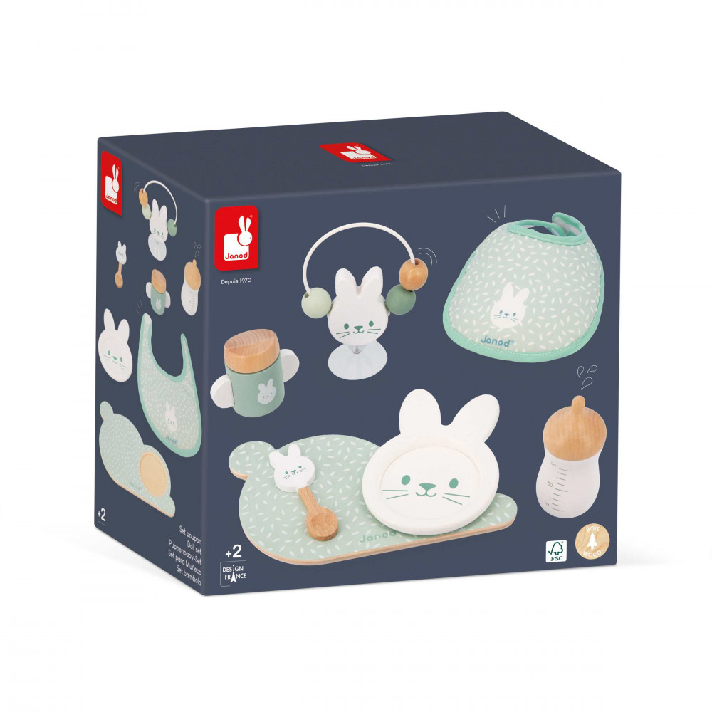 Seggiolone Bambole In Legno Janod - Giocattolo Imitazione Per Bambine Dai 3 Anni - Verde/Bianco - Foto 12