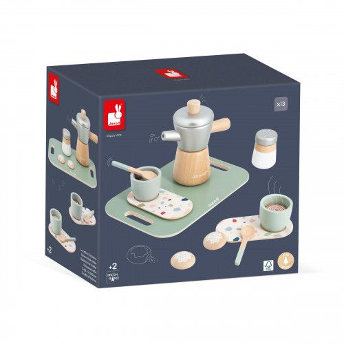 Set dinette café jouet - Accessoires cuisine bois, enfant dès 2