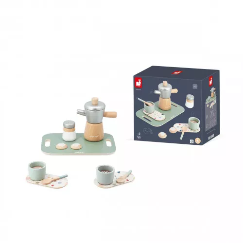 Set dinette café jouet - Accessoires cuisine bois, enfant dès 2