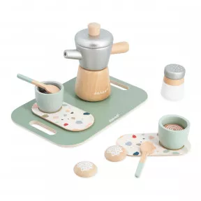 Janod Bois Enfant Twist-Cuisine Recto Verso-8 Accessoires Inclus-Four,  Boutons Rotatifs, Plaque Sonore-Dès 3 Ans, J06616, Ros