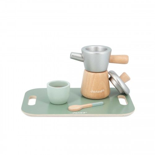 Set dinette café jouet - Accessoires cuisine bois, enfant dès 2 ans - Janod