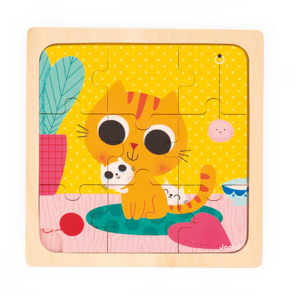Goki Steckpuzzle Katze Und Hund – Holz-Puzzle Mit Griffen Für Kleinkinder Ab 1 Jahr