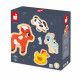 Lot 4 puzzles en bois pour bébé, puzzles évolutifs de 2 à 5 pièces animaux ferme, FSC, motricité bébé enfant dès 18 mois JANOD