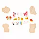 Lot 4 puzzles en bois bébé, puzzles évolutifs de 2 à 5 pièces animaux domestiques, FSC, motricité bébé enfant dès 18 mois JANOD