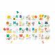 Puzzles bébé en bois et carton, puzzle 28 pièces, lettres alphabet et animaux, motricité enfant dès 2 ans JANOD