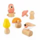 Oiseaux et champignons à visser en bois, jeu motricité fine bébé, 5 pièces bois FSC, pour bébé enfant dès 18 mois JANOD et WWF