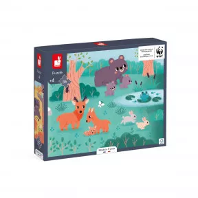 Janod - Boîte de 10 Puzzles Premier Age Animaux - Puzzle Enfant 3 pièces -  Jeu Educatif - Apprentissage Motricité Fine et Concentration - Partenariat