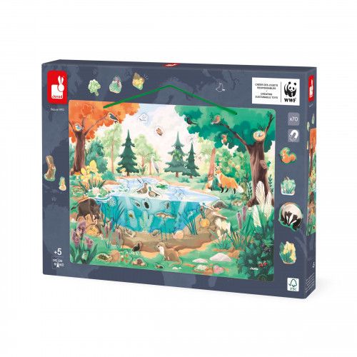 Tableau magnétique enfant - Jeu éducatif nature : La Mare - Janod