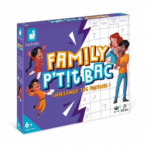 Jeu de société Family P'Tit Bac, de 2 à 4 joueurs, pour enfant à partir de 6 ans JANOD