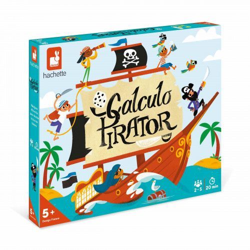 Jeu de société éducatif pour enfant dès 5 ans, thème des pirates, jeu pour apprendre à compter JANOD