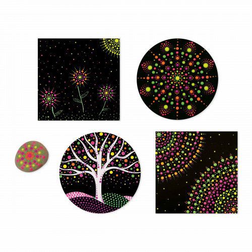 Coffret loisir créatif DOTS PAINTING, kit créatif peinture avec instructions Hachette x JANOD