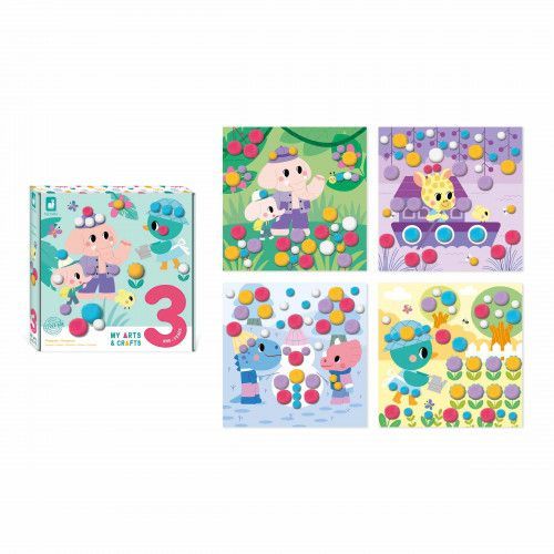 Coffret créatif pompons - Loisir créatif enfant 3 ans - Janod