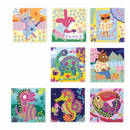 Loisir créatif pour enfant dès 5 ans, multi activités mosaïques, encre, tampons kit créatif maternelle Hachette x JANOD