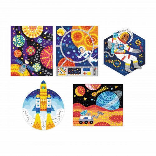 Loisir créatif mosaïques pour enfant dès 7 ans, thème espace, kit créatif Hachette x JANOD