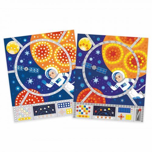 Loisir créatif mosaïques pour enfant dès 7 ans, thème espace, kit créatif Hachette x JANOD