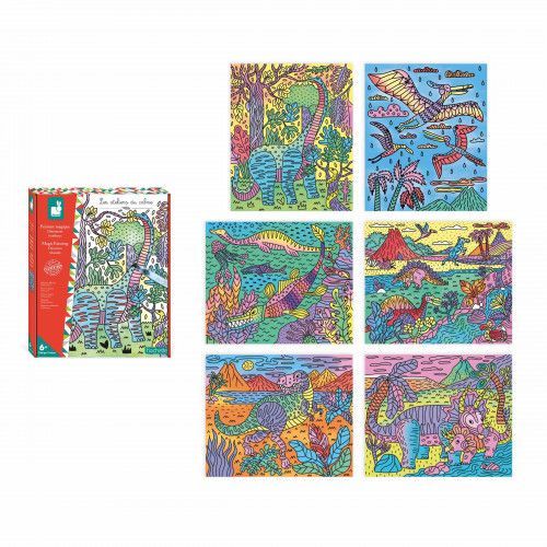 Loisir créatif peinture pour enfant dès 6 ans, thème dinosaures, kit créatif Hachette x JANOD