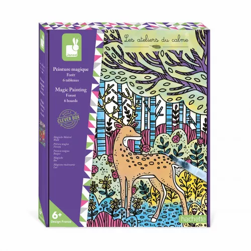 Loisir créatif peinture pour enfant dès 6 ans, thème animaux de la forêt, kit créatif Hachette x JANOD