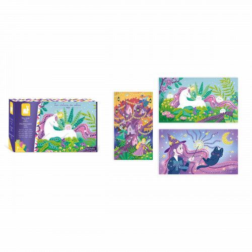 Janod - Coffret Sequins à Coller Jardin Merveilleux - Les Ateliers du Calme  - Kit Loisir Créatif Enfant - Apprentissage Motricité Fine et Créativité 