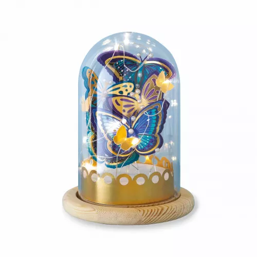 Loisir créatif pour enfant dès 8 ans, cloche lumineuse papillons, kit créatif Les Ateliers Déco Hachette x JANOD