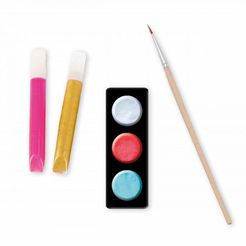 Loisir créatif pour enfant dès 7 ans, peinture nacrée et 3D, thème licorne, kit créatif Les Ateliers du Calme Hachette x JANOD