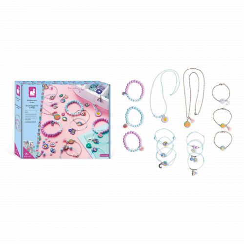 Loisir créatif pour enfant dès 7 ans, activité bijoux, thème astrologie, kit créatif Les Ateliers Bijoux Hachette x JANOD