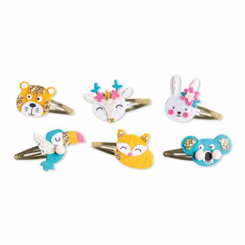 Loisir créatif pour enfant dès 6 ans, 6 barrettes animaux à créer, kit créatif Les Ateliers Bijoux Hachette x JANOD