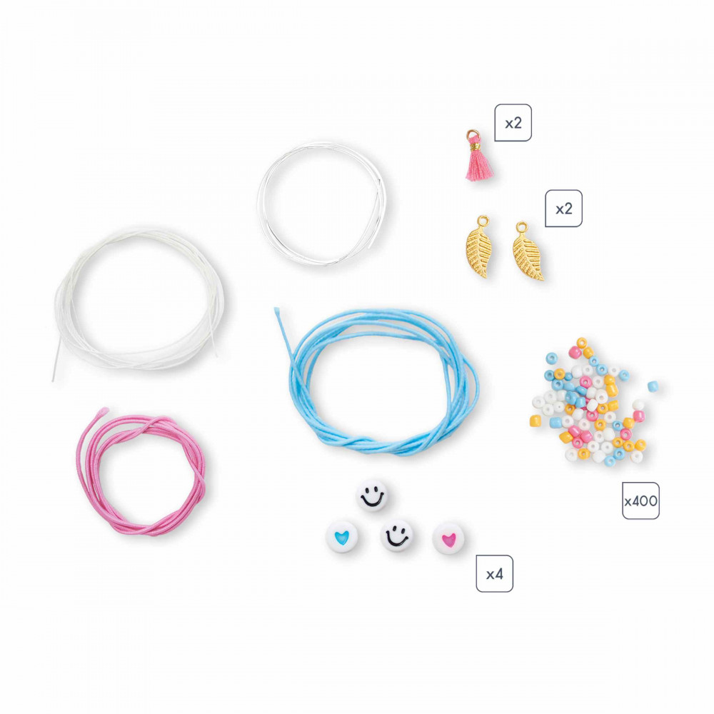 Ls Atlirs Bijoux - 13 Bijoux Pops n Prls t un Métir à Tissr - Kit Loisir Créatif nfant - Apprntissag Motricité Fin t Concntration au millur prix
