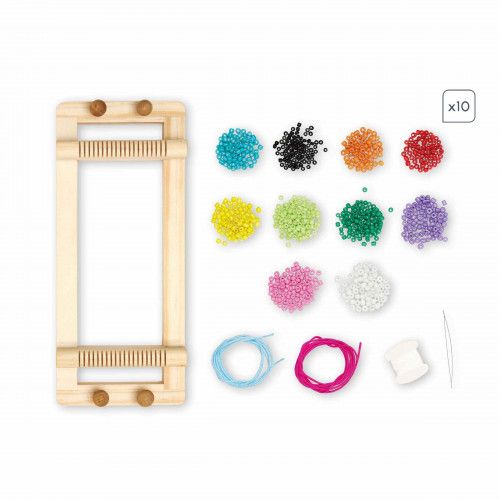 Loisir créatif enfant dès 6 ans, activité bijoux, 6 bijoux fleurs en perles, kit créatif Les Ateliers Bijoux Hachette x JANOD