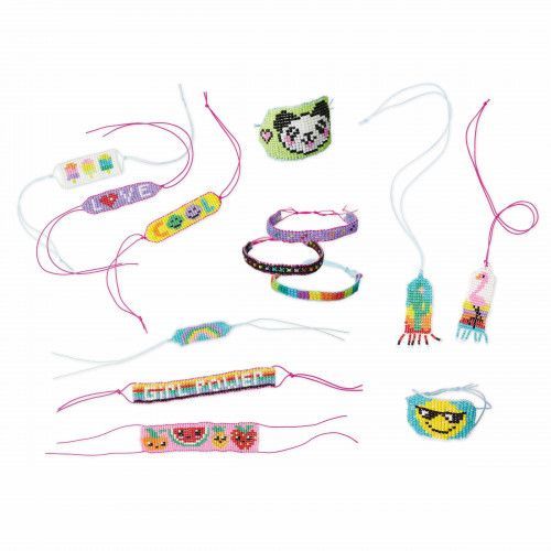 Loisir créatif enfant dès 6 ans, activité bijoux, 6 bijoux fleurs en perles, kit créatif Les Ateliers Bijoux Hachette x JANOD
