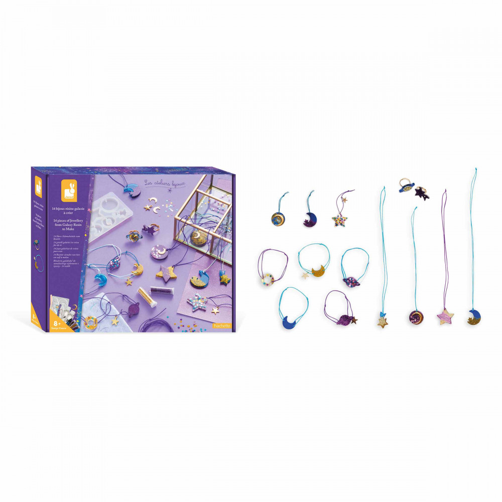 Janod – Coffret Bijoux Cabochon Lovely Pets, 6 Bijoux à Créer (colliers, Bague, Bracelet, Broche), Dès 10 Ans