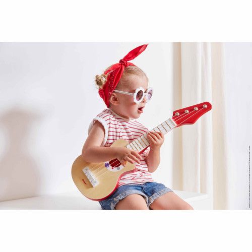 Guitare jouet, guitare enfant en bois, jouet imitation instrument musique enfant, Confetti, dès 3 ans JANOD