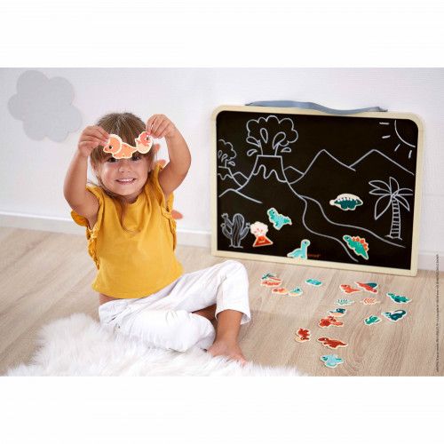 Magnets dinosaures, magnets en bois, aimants dino, aimants dinosaures, 24 pièces, pour bébé et enfant dès 2 ans JANOD