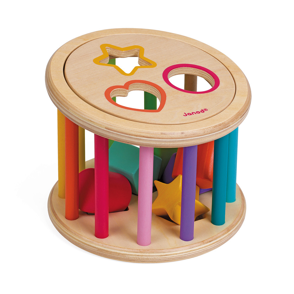 Holzpuzzles Holzsteckspiel Geometrisches Formen, Holz Sortierspiel für Kinder 