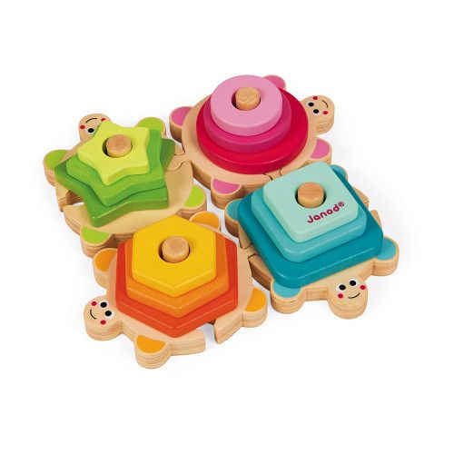 Tortues des Formes I wood en bois, éveil motricité, puzzle, pour enfant à partir de 18 mois JANOD